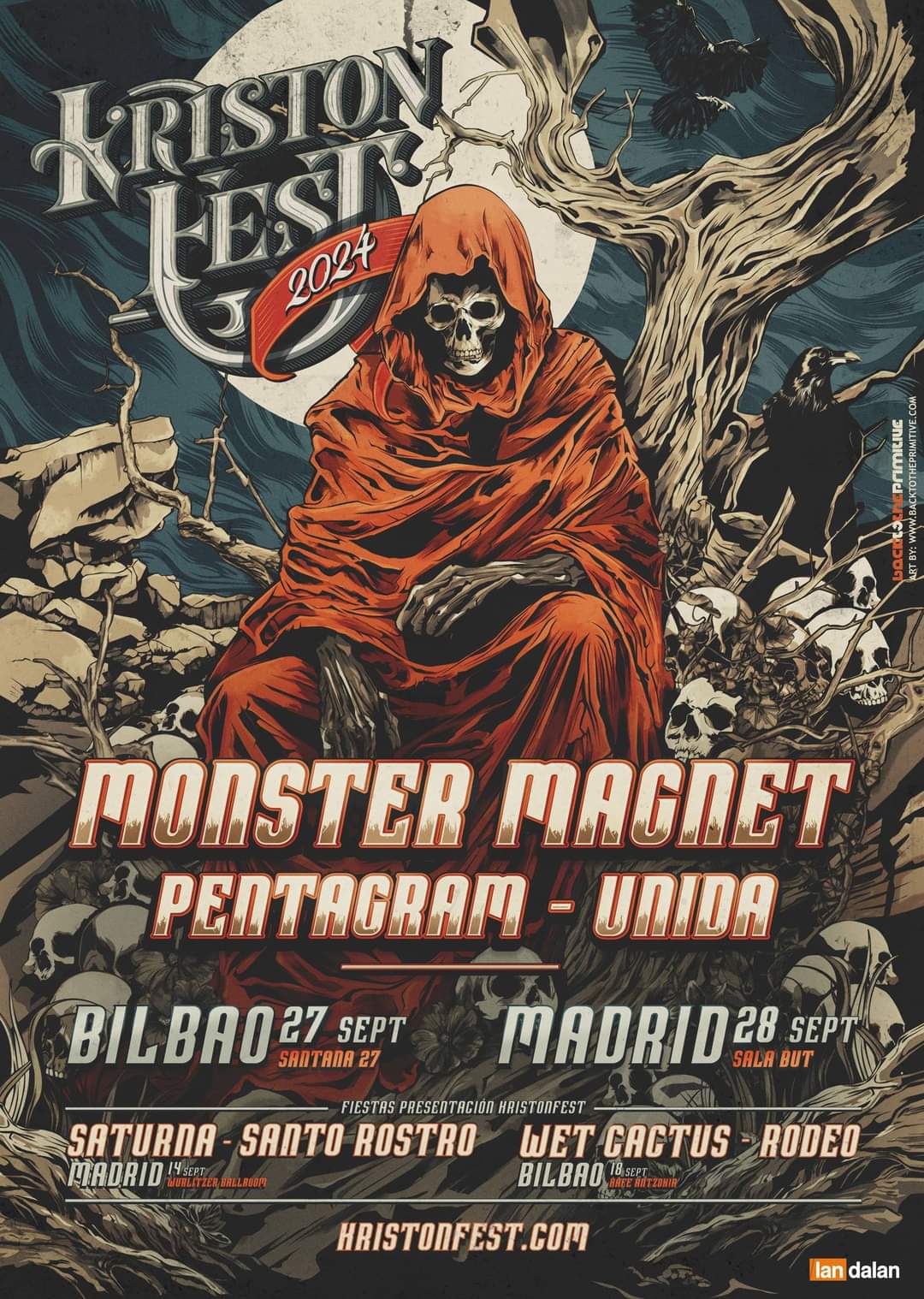 KRISTONFEST (Monster Magnet, Pentagram, Unida) – 27/09/2024 – Santana 27, Bilbao (Espagne)